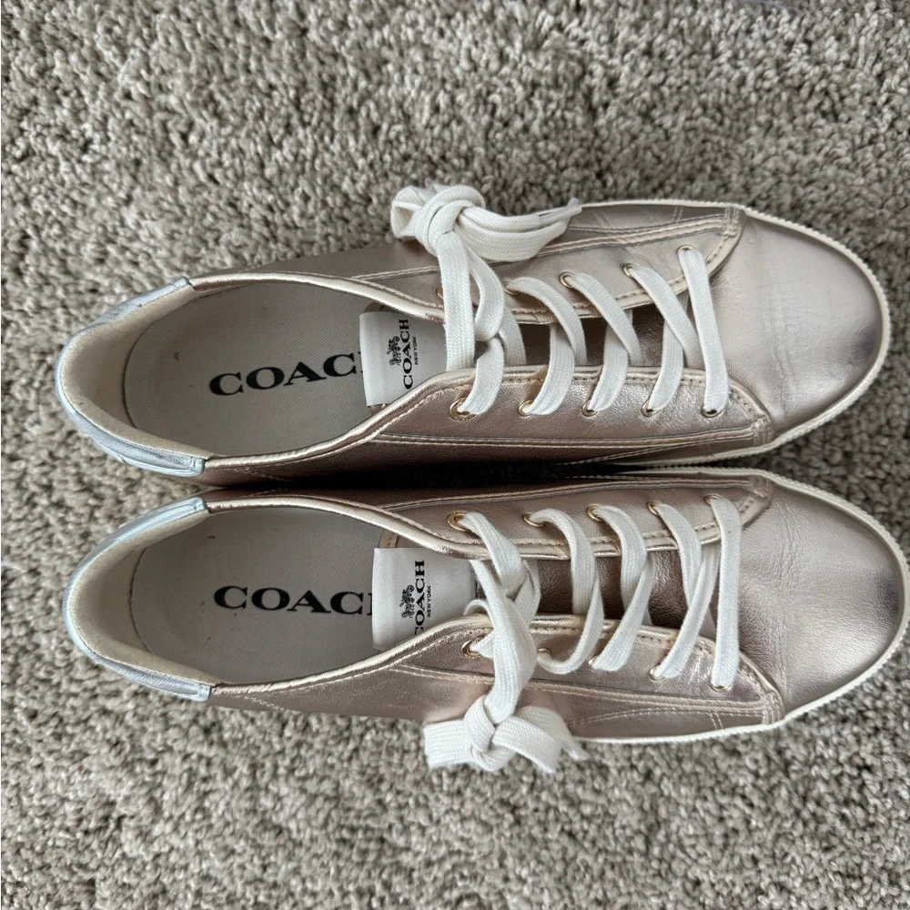 Coach Metallic Leather Sneakers